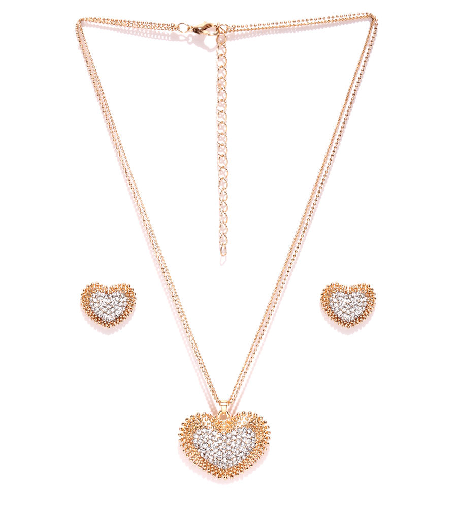 YouBella Gold-Toned Stone-Studded Jewellery Set